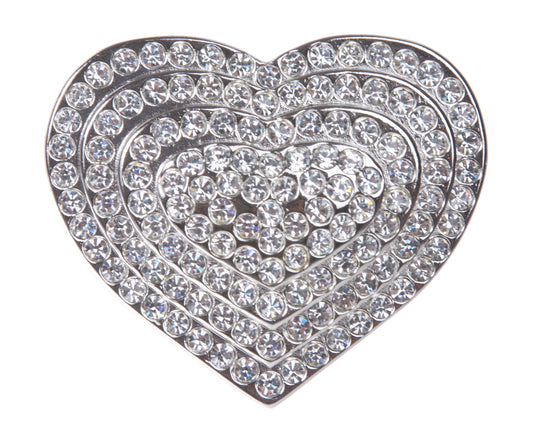 Rhinestone Heart Belt Buckle