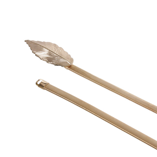 Women's Gold Metal Skinny Luxury Elastic Waistband Belt