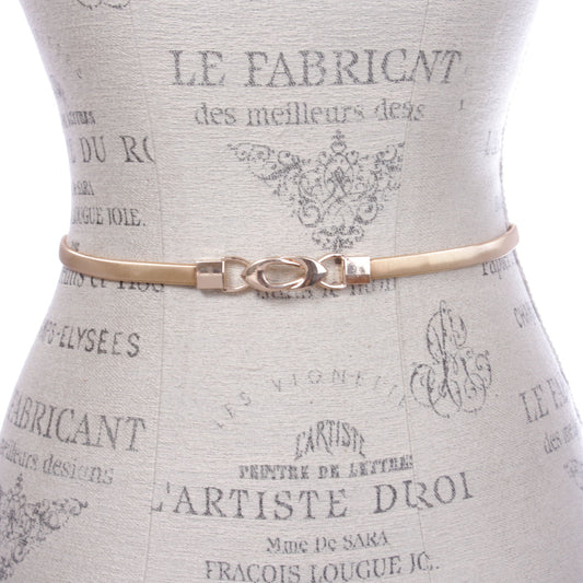 Women's Knot Buckle Skinny Elastic Chain Punk Wedding Belt Piece Stretch Waistband