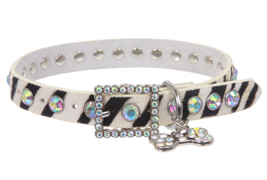 5/8" (15 mm) Animal Fur Rhinestone Dog Collar