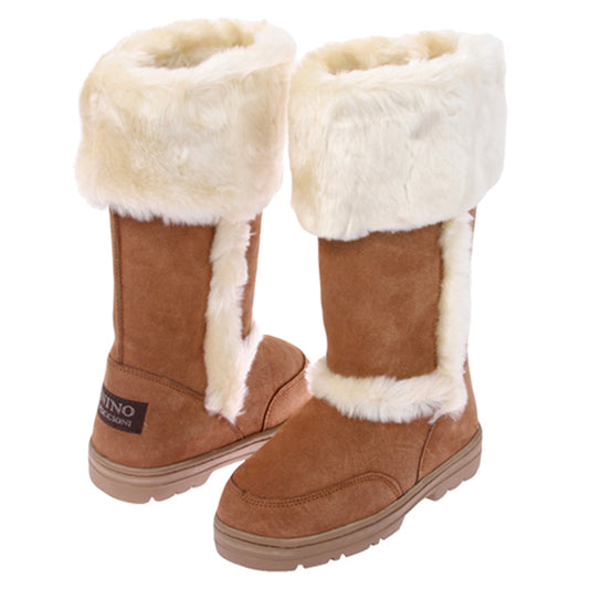 NINO Women's Mid-calf Cowhide Faux Shearling Boot