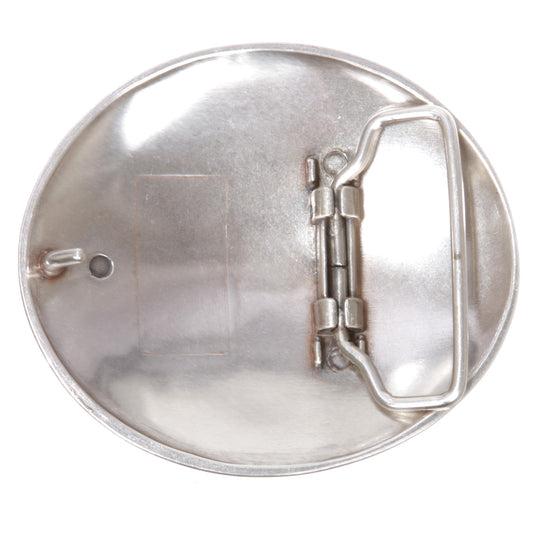 Western Oval Engraved Two Tone Belt Buckle