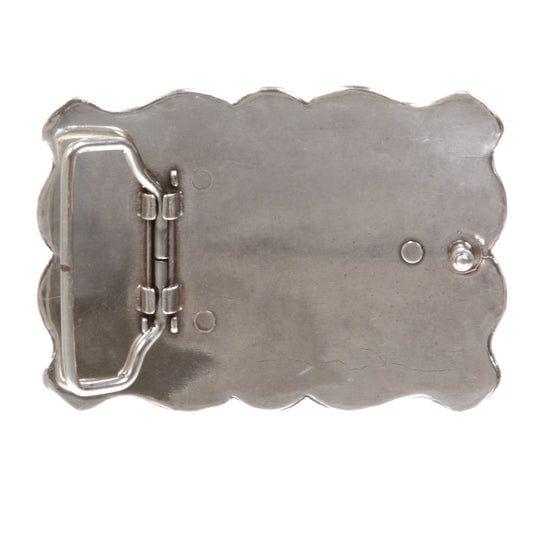 Rectangular Western Belt Buckle with Turquoise Stone