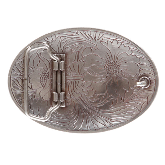 Oval Sunflower Engraving Belt Buckle