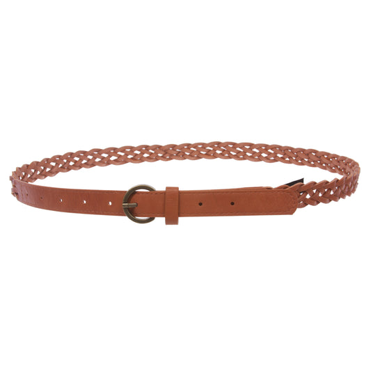 Women's 3/4" Skinny Braided Woven Non Leather Belt