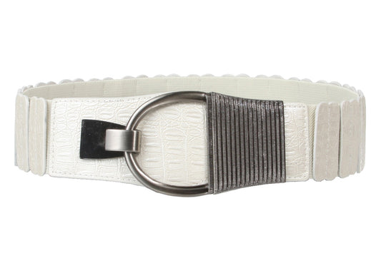 2" Wide High Waist Alligator Texture Fashion Stretch Belt