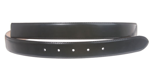 1 1/8 Inch Cut-To-Fit Feather Edged Plain Leather Belt Strap
