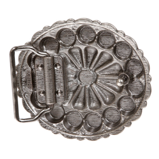 Western Turquoise Oval Round Belt Buckle