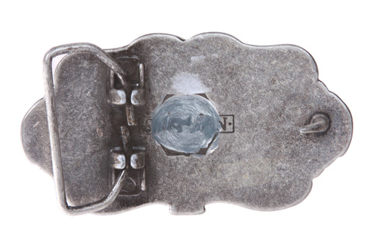 Western Heart Cross Fleur De Lis Flower Engraving Belt Buckle