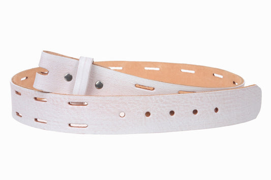 Snap On 1 1/2" Soft Hand Genuine Leather Casual Belt Strap