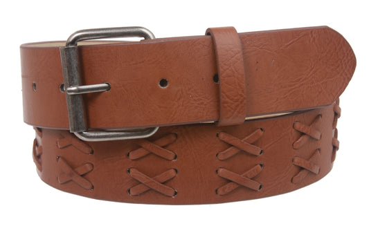 1 1/2" Snap on Cross Strap Leather Belt