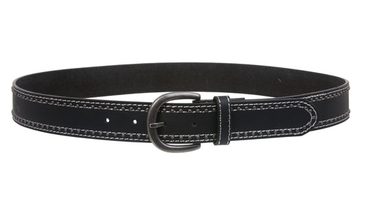 Womens Stitching-Edged Rivet leatherette Belt