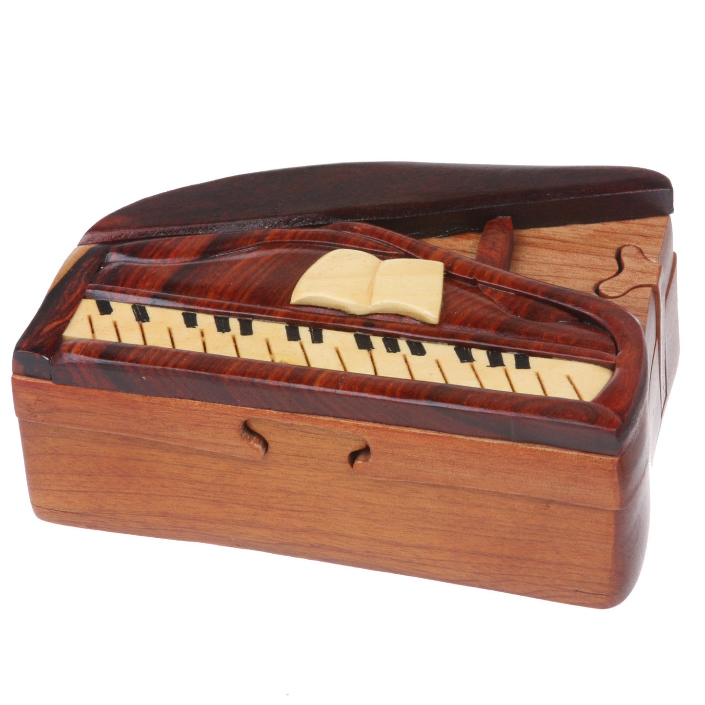 Handcrafted Wooden Musical Instrument Secret Jewelry Puzzle Box - Piano
