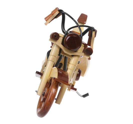 Handcrafted Two Toned Wooden Motorcycle