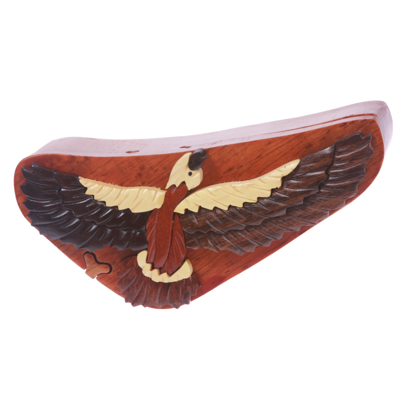 Handcrafted Wooden Animal Shape Secret Jewelry Puzzle Box - Eagle