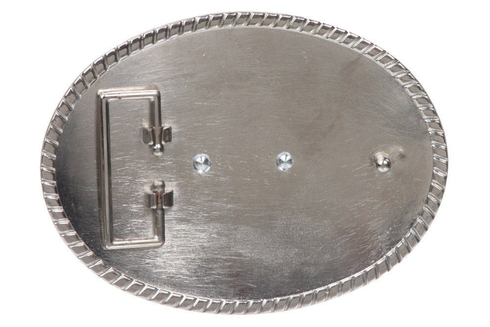 Westerm Engraved Flower Oval Eagle Belt Buckle