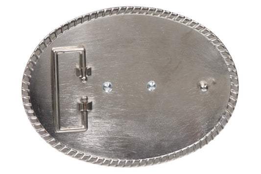 Westerm Engraved Flower Oval Eagle Belt Buckle