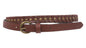 Women's 5/8" Skinny Faux Leather Belt with Stud and Linked Round Disk