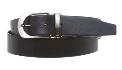 Men's 1 1/4 Inch (34 mm) Top Grain Cowhide Plain Leather Belt with Clamp Buckle