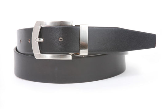 Men's 1 1/4 Inch (34 mm) Top Grain Cowhide Plain Leather Belt with Clamp Buckle