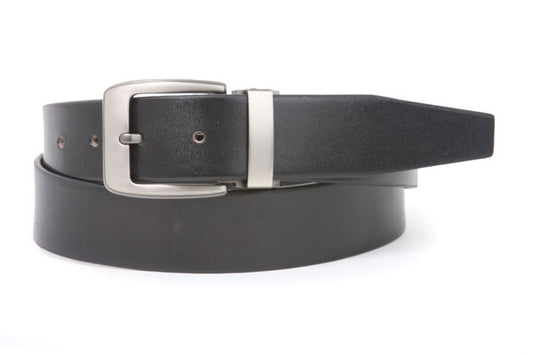 Men's 1 1/4 Inch (34 mm) Top Grain Cowhide Plain Leather Belt with Clamp Buckle