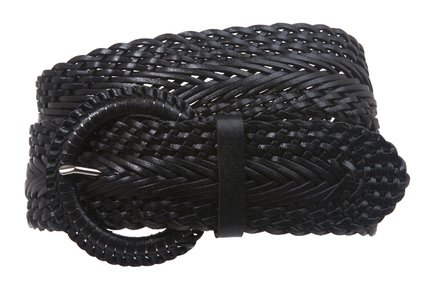 2 Inch Wide Genuine Leather Braided Woven Round Belt