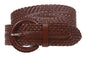 2 Inch Wide Genuine Leather Braided Woven Round Belt