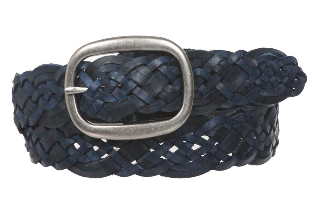 Womens Braided Woven Genuine Leather Belt