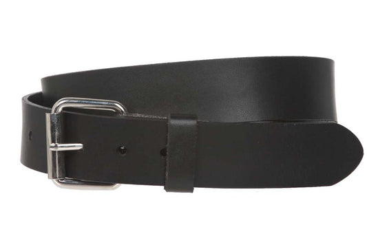 Big & Tall Oversize Snap on 1 1/2" Standard Plain Full Grain Leather Belt