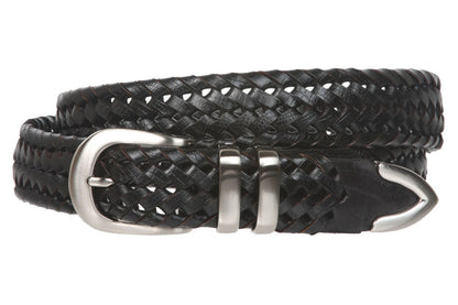 Men's 1 1/8 Inch (30 mm) Braided Leather Dress Belt