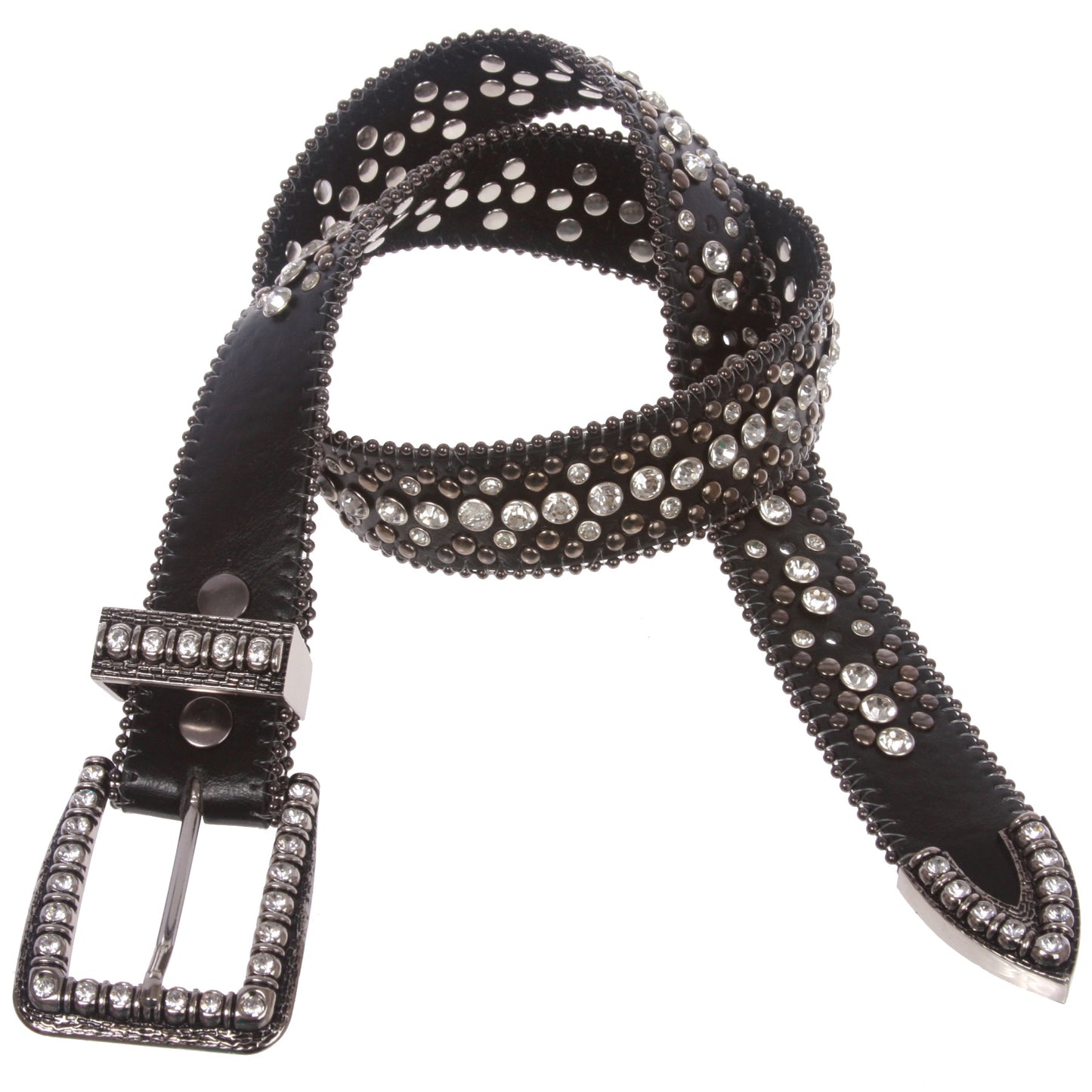 Cowgirl Western Rhinestone Studs Rectangular Bling Belt