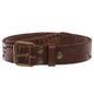 1 1/4" Snap On Embossed Floral Leaf Perforated Vintage Soft Cowhide Full Grain Thick Leather Casual Jean Belt