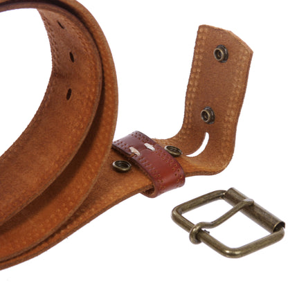 1 3/4" Snap on Classic Vintage Cowhide Thick Leather Casual Jean Belt