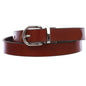 Women's Skinny Horse Shoe Reversible Leather Dress Belt