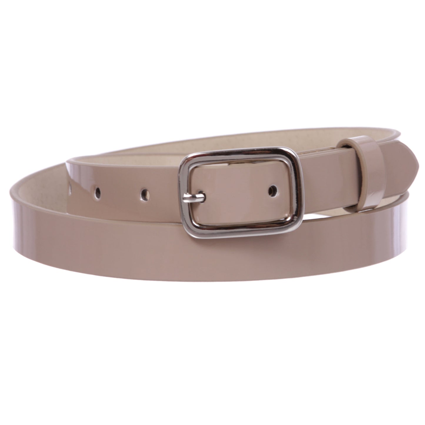 3/4" (19 mm) Womens Skinny Patent Non Leather Fashion Dress Belt