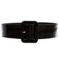 Women's 2 1/4" Wide High Waist Patent Rectangular Stitch-edged Leather Square Belt