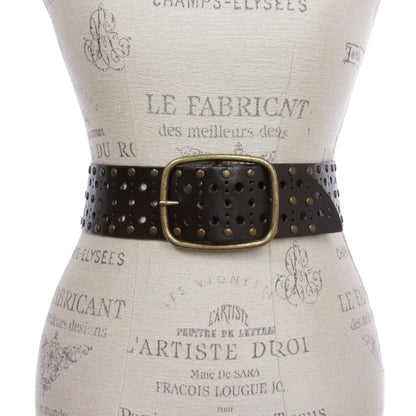 70 mm Ladies Contour belt with round perforated rivet detailing