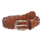 Women's 1 1/2" (38mm) Braided Woven Vintage Cowhide Full Grain Leather Belt