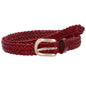 Classic 3/4" (20mm) Skinny Braided Woven Narrow Soft Cowhide Leather Belt