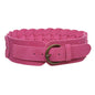 Women's 3" Wide Cow Suede Round Disc Braided Waist Belt with Round Buckle
