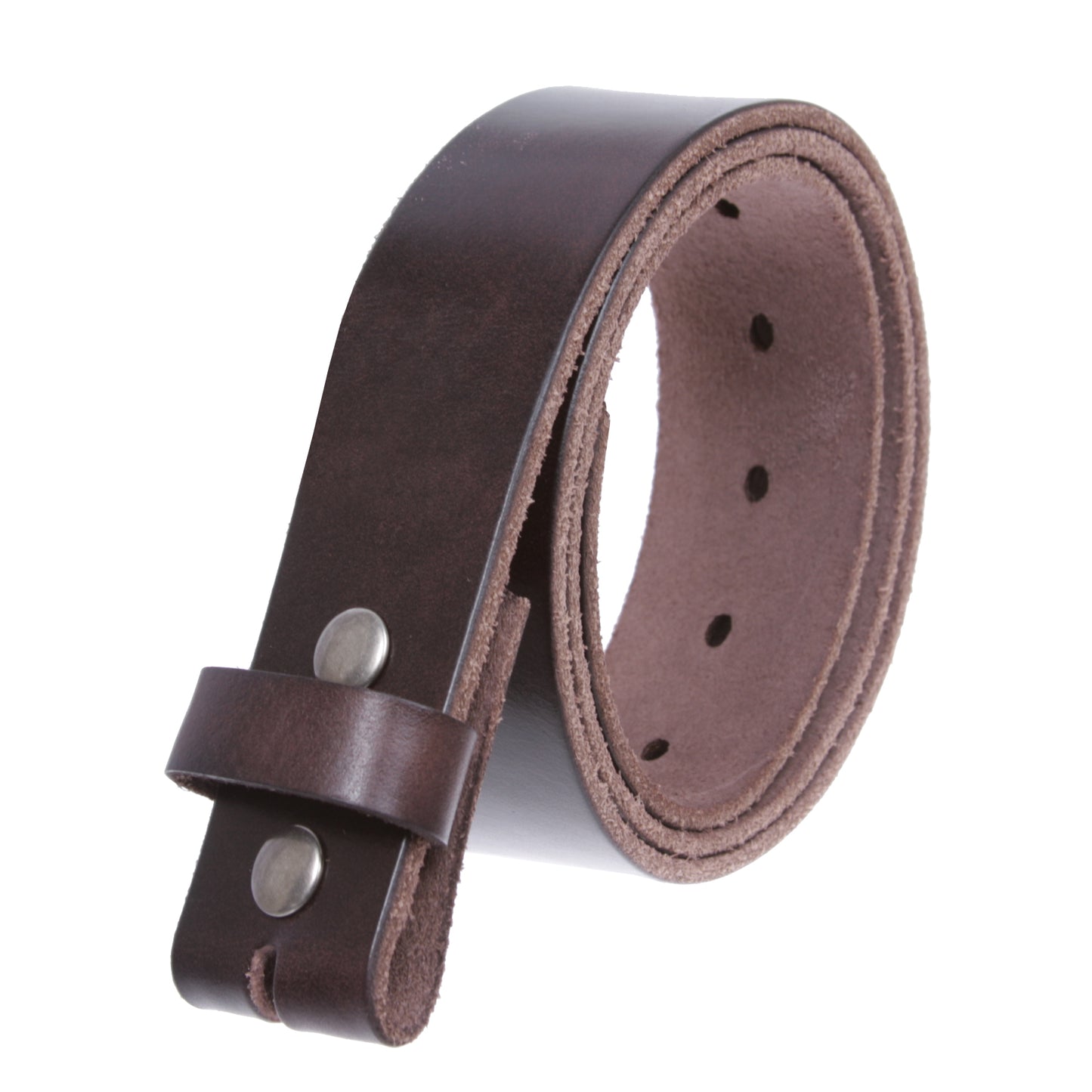 Genuine Full Grain Leather Replacement Belt Strap with Snaps on 1-1/2"(38mm) Wide