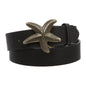 Unisex Starfish Buckle Snap-On Belt – 1.5" Wide, 19-Color Options