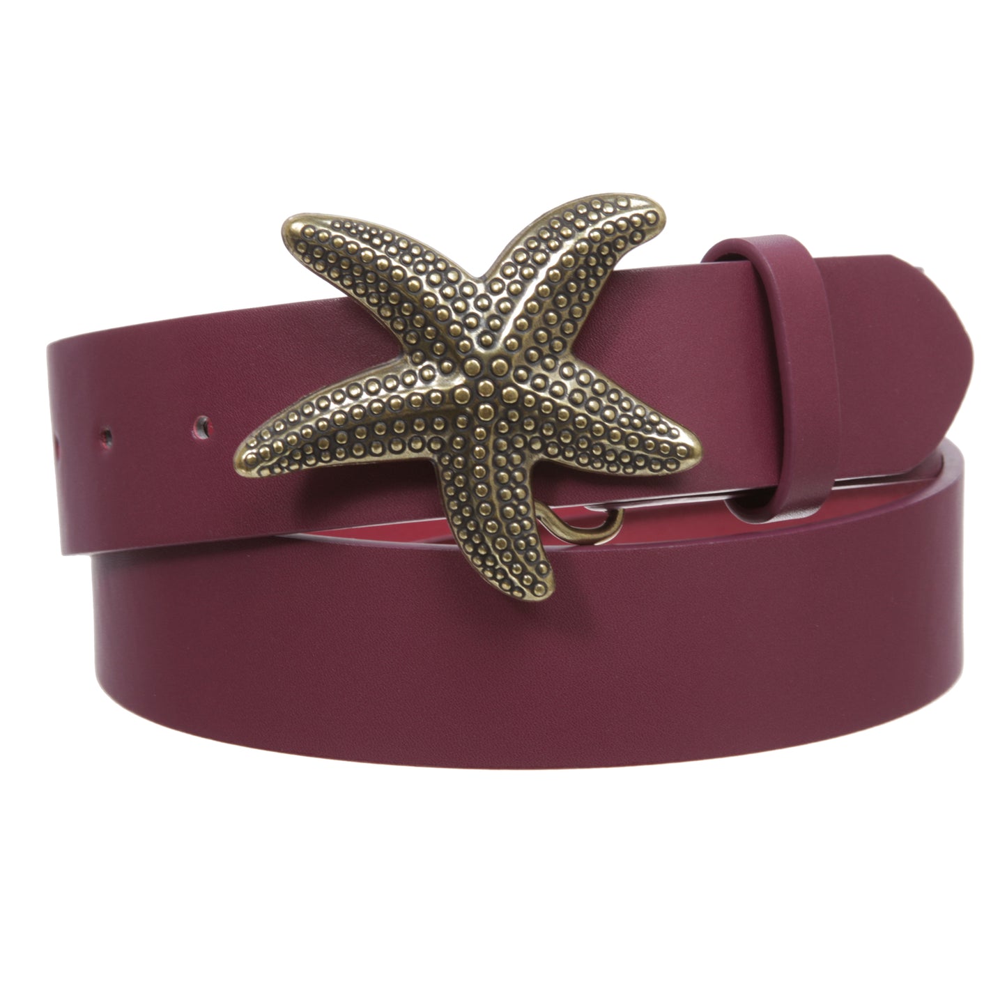 Unisex Starfish Buckle Snap-On Belt – 1.5" Wide, 19-Color Options