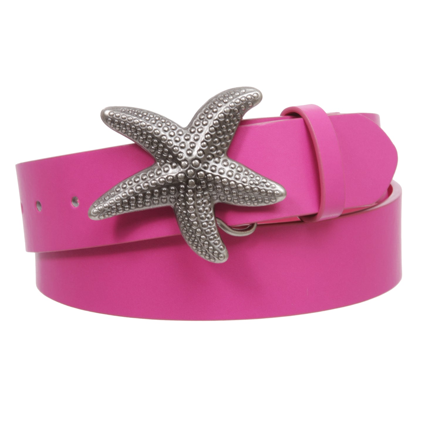 Unisex Starfish Buckle Snap-On Belt – 1.5" Wide, 19-Color Options