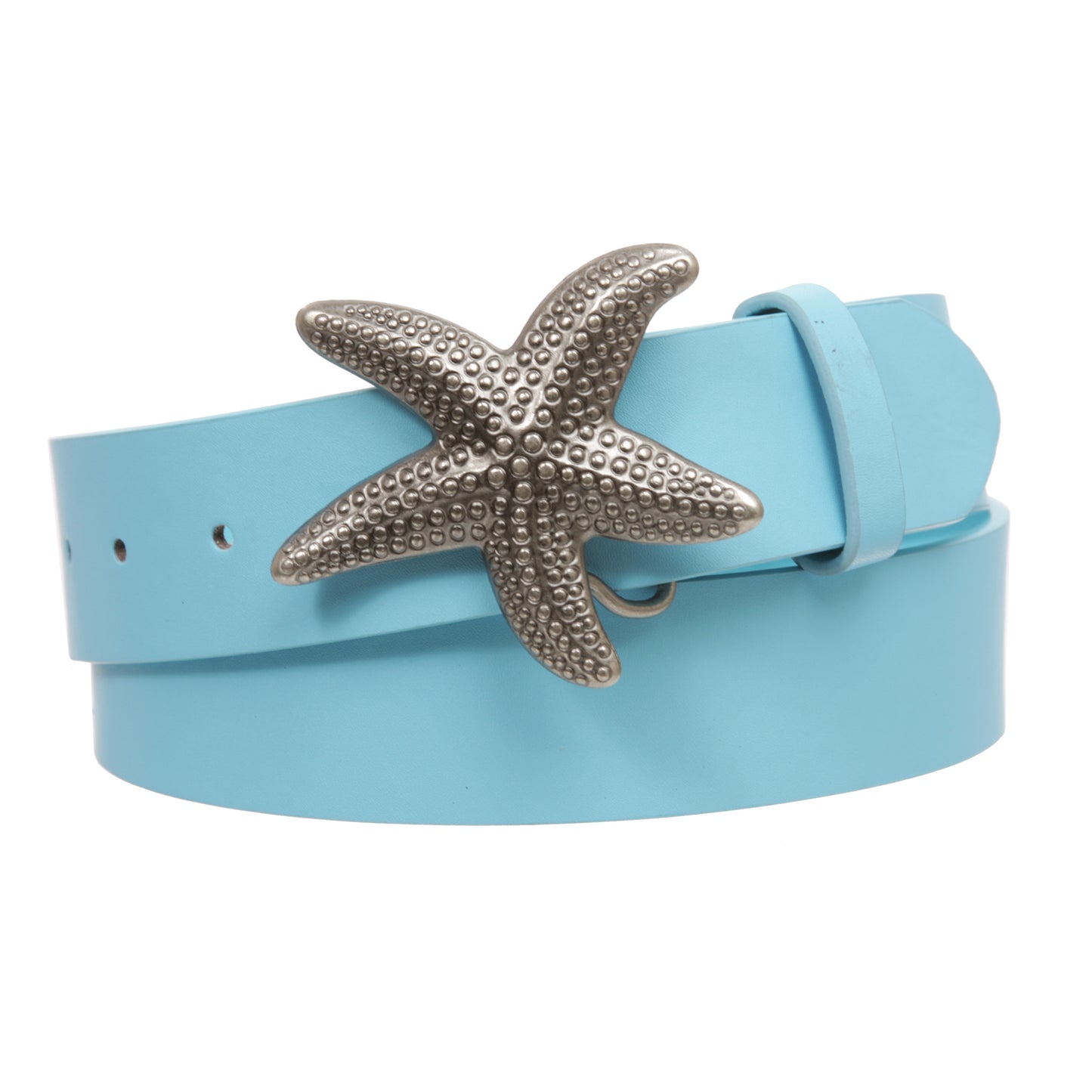 Unisex Starfish Buckle Snap-On Belt – 1.5" Wide, 19-Color Options