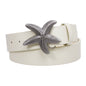 Unisex Starfish Buckle Snap-On Belt – 1.5" Wide, 19-Color Options
