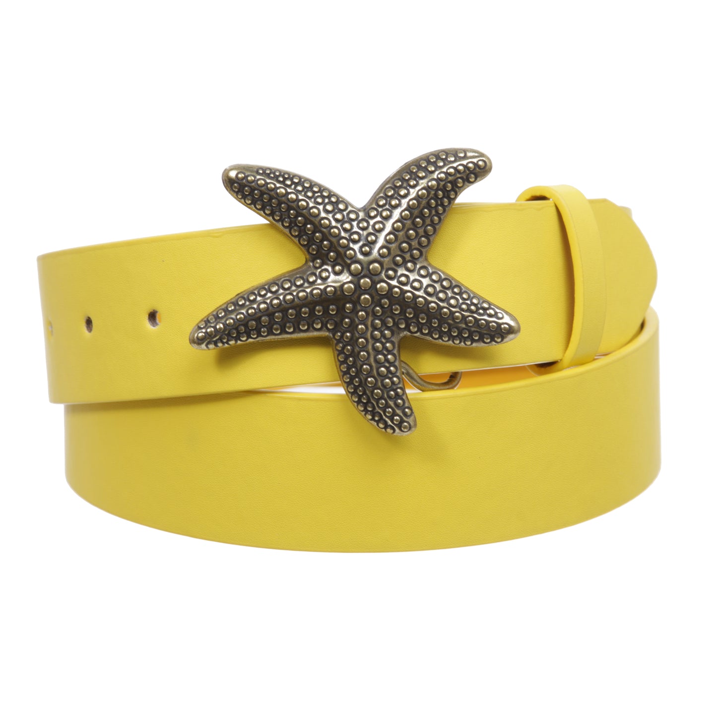 Unisex Starfish Buckle Snap-On Belt – 1.5" Wide, 19-Color Options