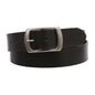 100% Leather Casual Belt with Center Bar Oval Buckle - Snap-On, 1.5" Wide, Big & Tall