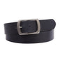 100% Leather Casual Belt with Center Bar Oval Buckle - Snap-On, 1.5" Wide, Big & Tall