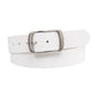 100% Leather Casual Belt with Center Bar Oval Buckle - Snap-On, 1.5" Wide, Big & Tall